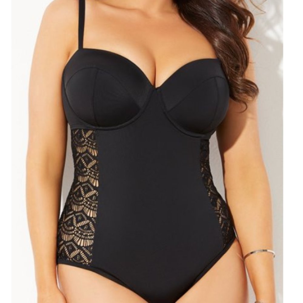 Elegant Black Lace Women's Swimsuit